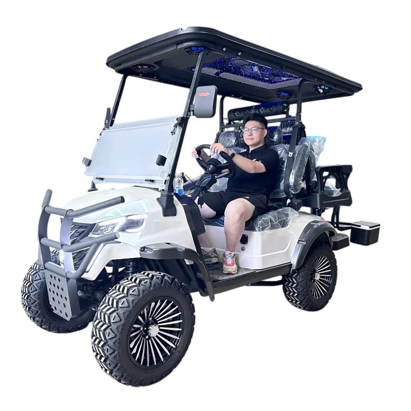 5KW 60V Street Legal Golf Buggy Lifted Suspension 4 Person Golf Carts 4 Seater Family Model Electric Golf Cart