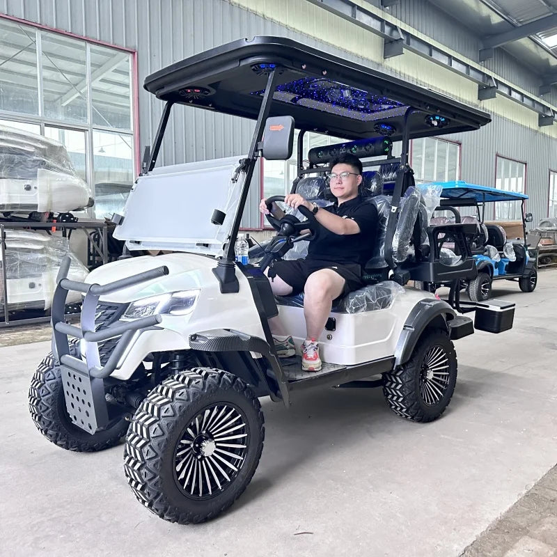 5KW 60V Street Legal Golf Buggy Lifted Suspension 4 Person Golf Carts 4 Seater Family Model Electric Golf Cart