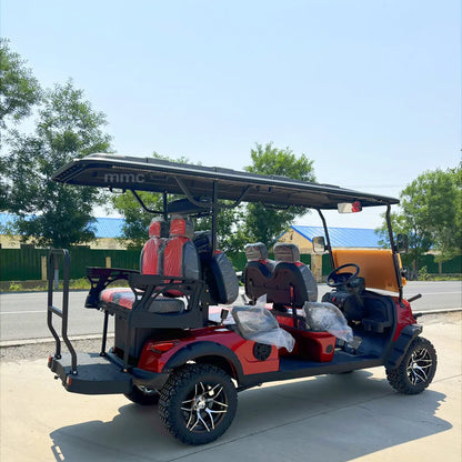 Wholesale China Color Logo Custom Club 4 Seats Car Electric and Gaso Golf Carts Electric Powered Red 2+2 Seats for Sale