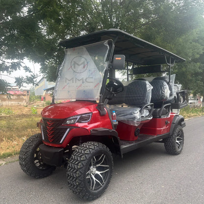 Wholesale China Color Logo Custom Club 4 Seats Car Electric and Gaso Golf Carts Electric Powered Red 2+2 Seats for Sale
