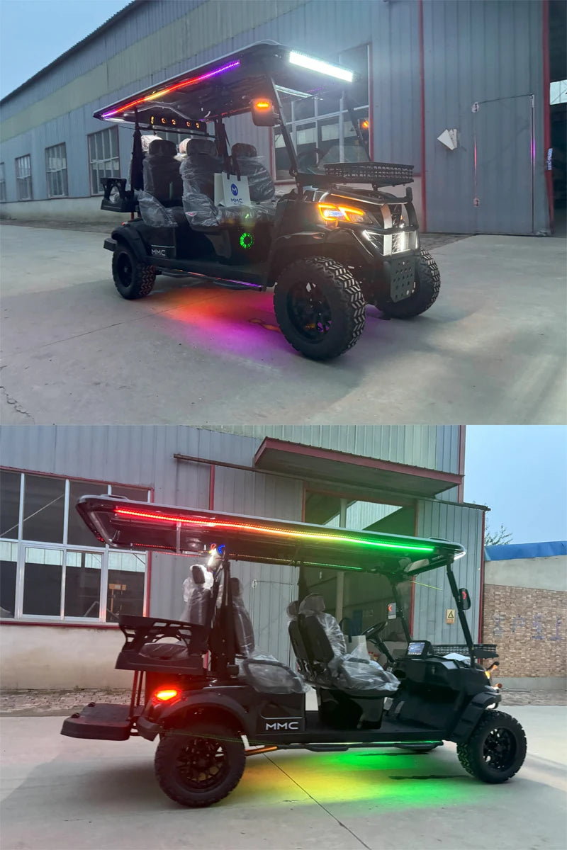 Golf Cart with Solar Panel 2+2 Seats Electric Scooter 72V 60V 48V Utility Vehicle Off-Road Cart Factory Direct