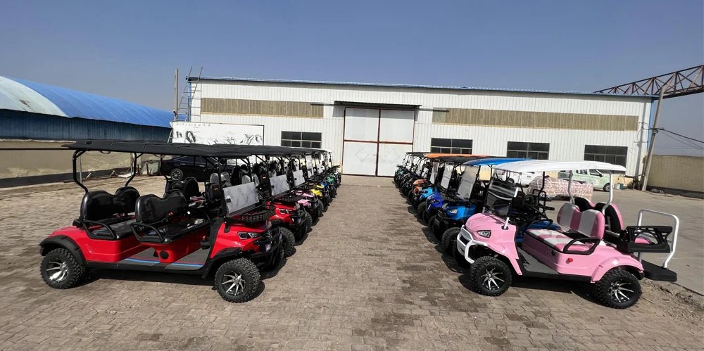 Factory Straight Hair Customized Brand and Logo MMC 4 Seater Lifted Electric Golf Carts With CE/DOT