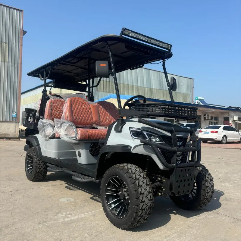 Wholesale China Color Logo Custom Club 4 Seats Car Electric and Gaso Golf Carts Electric Powered Red 2+2 Seats for Sale