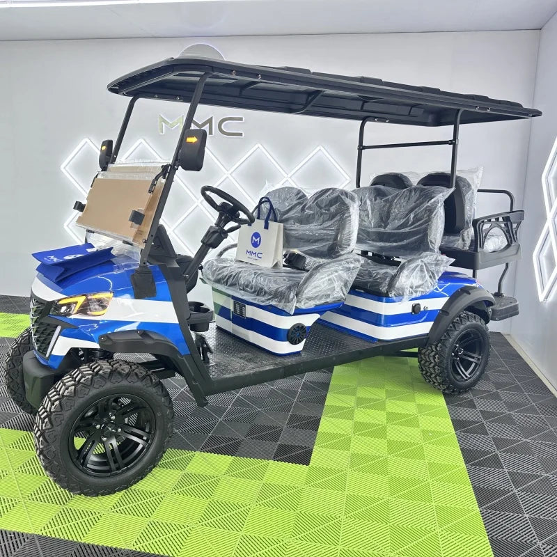 Wholesale China Color Logo Custom Club 4 Seats Car Electric and Gaso Golf Carts Electric Powered Red 2+2 Seats for Sale