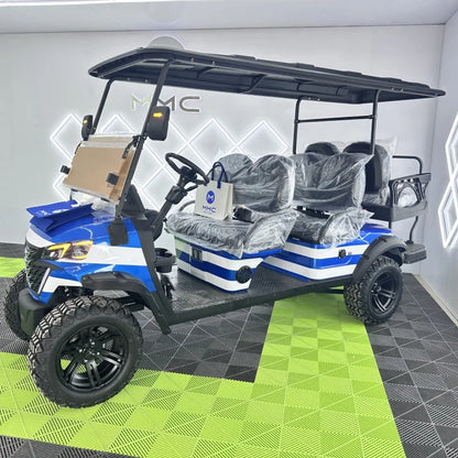 Wholesale China Color Logo Custom Club 4 Seats Car Electric and Gaso Golf Carts Electric Powered Red 2+2 Seats for Sale