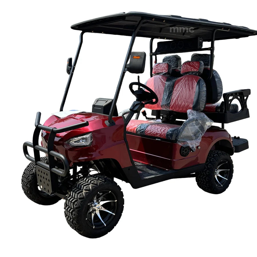 Wholesale China Color Logo Custom Club 4 Seats Car Electric and Gaso Golf Carts Electric Powered Red 2+2 Seats for Sale